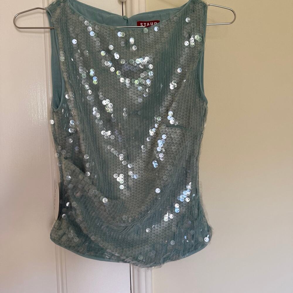 Staud Women Top Sequined "Eton" Mist New Tank